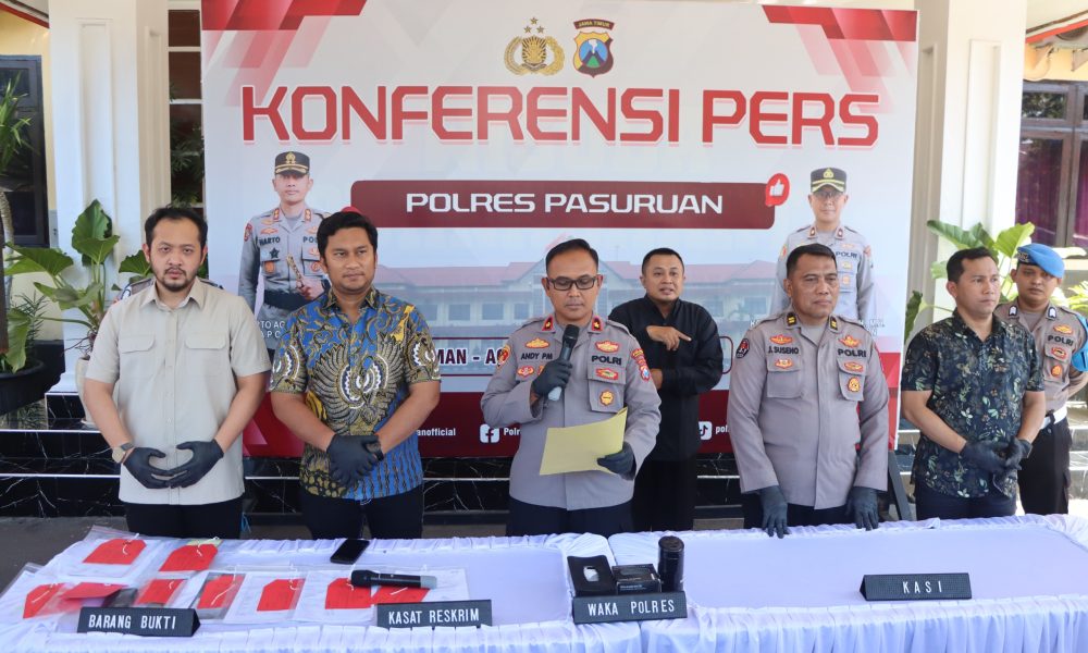 Polres Pasuruan Amankan 5 Tersangka Kasus Tambang Andesit Ilegal di Purwosari