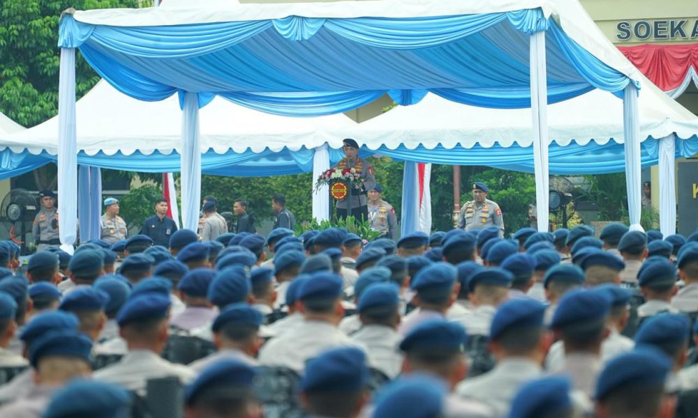 Kapolri Pimpin Apel dan Buka Rakernis Korps Brimob Polri Tahun 2026