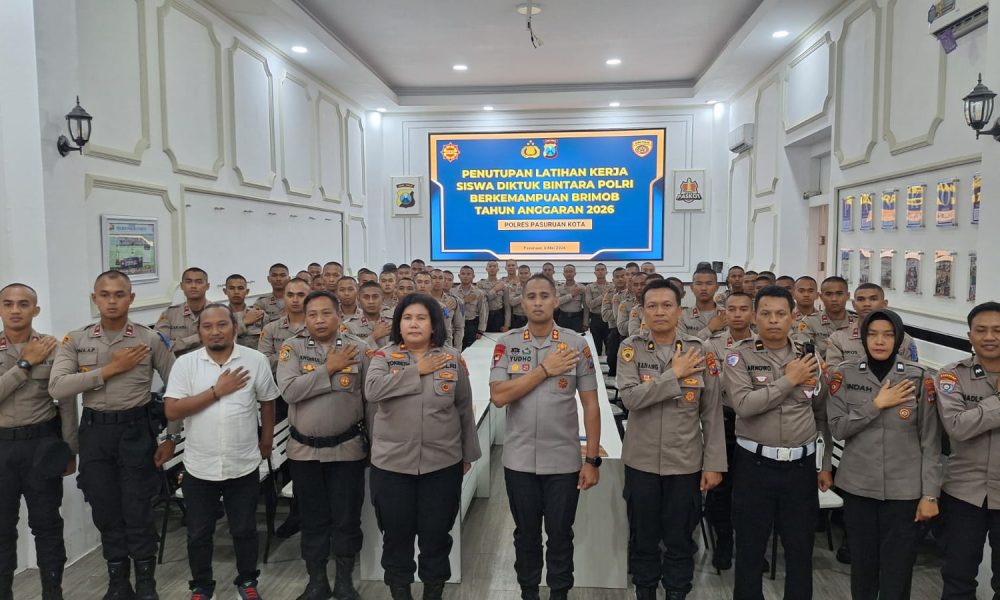 Kapolres Pasuruan Kota Resmi Tutup Latja Siswa Diktukba Polri Berkemampuan Brimob 2026