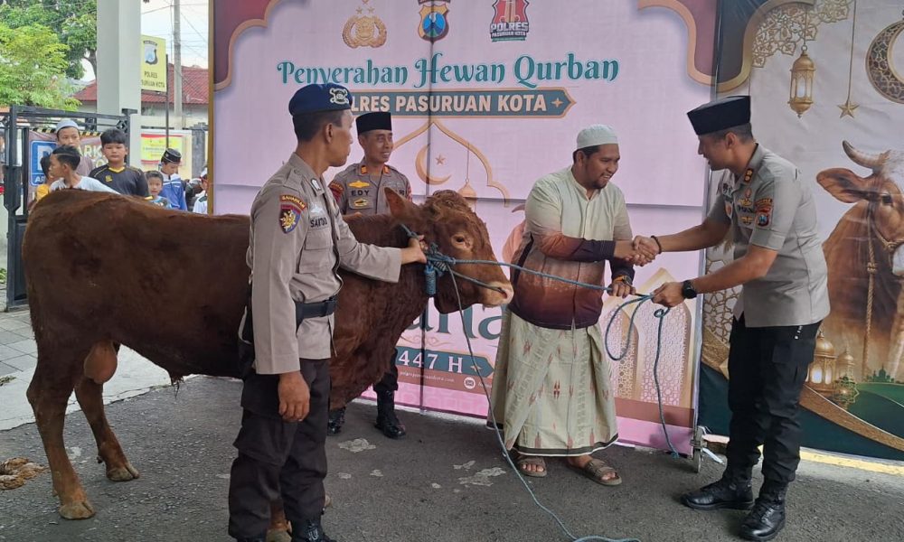 Wujud Kepedulian Sosial di Momentum Idul Adha 1447 H, Polres Pasuruan Kota Distribusikan Puluhan Hewan Qurban kepada Pondok Pesantren dan Masyarakat