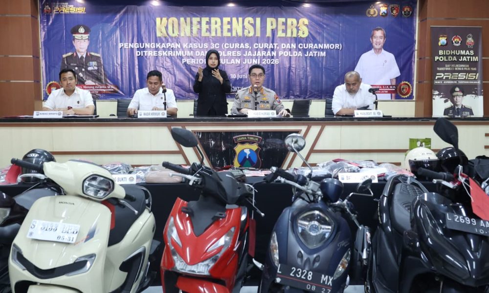 Polda Jatim Ungkap 195 Kasus 3C Selama Juni 2026, Amankan 222 Tersangka untuk Jaga Keamanan Masyarakat
