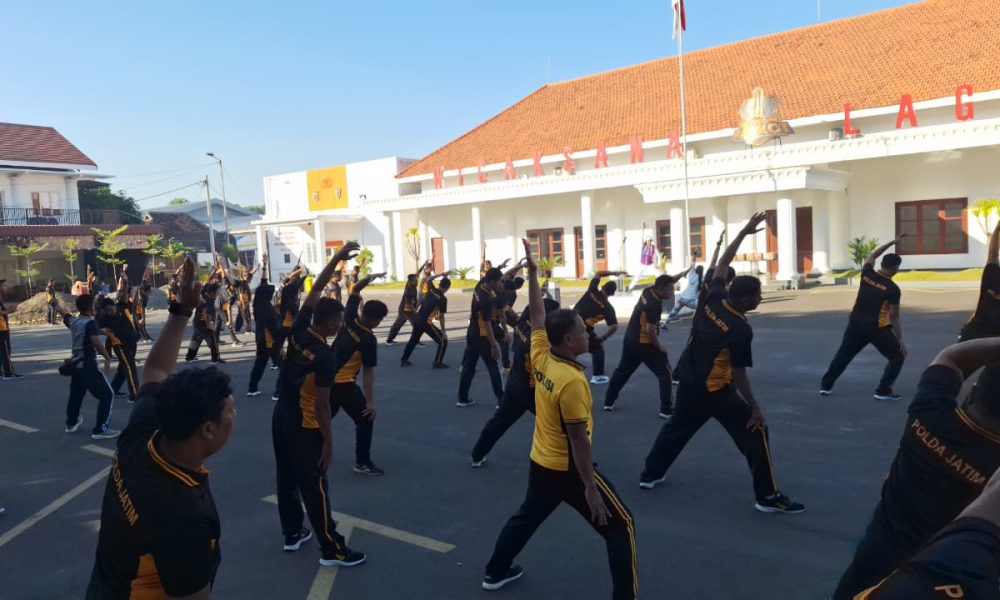 Jaga Kebugaran dan Kesiapan Fisik Personel, Polres Pasuruan Kota Gelar Olahraga Bersama