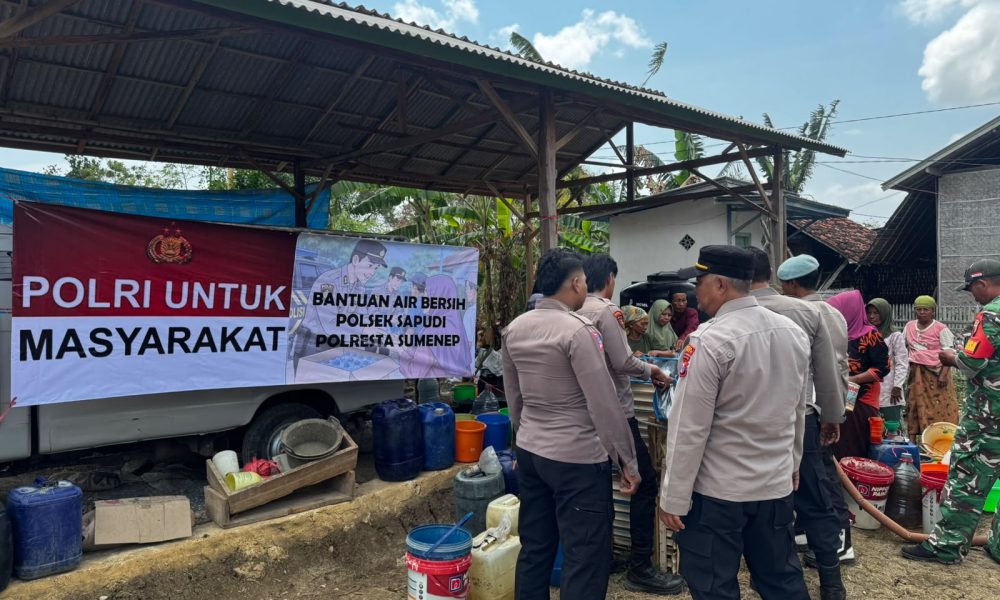 Polresta Sumenep Salurkan Bantuan Air Bersih untuk 440 KK di Desa Gendang Barat