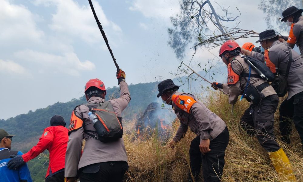Polda Jatim dan Tim Gabungan Tangani Karhutla Gunung Arjuno Sisir 4 Wilayah