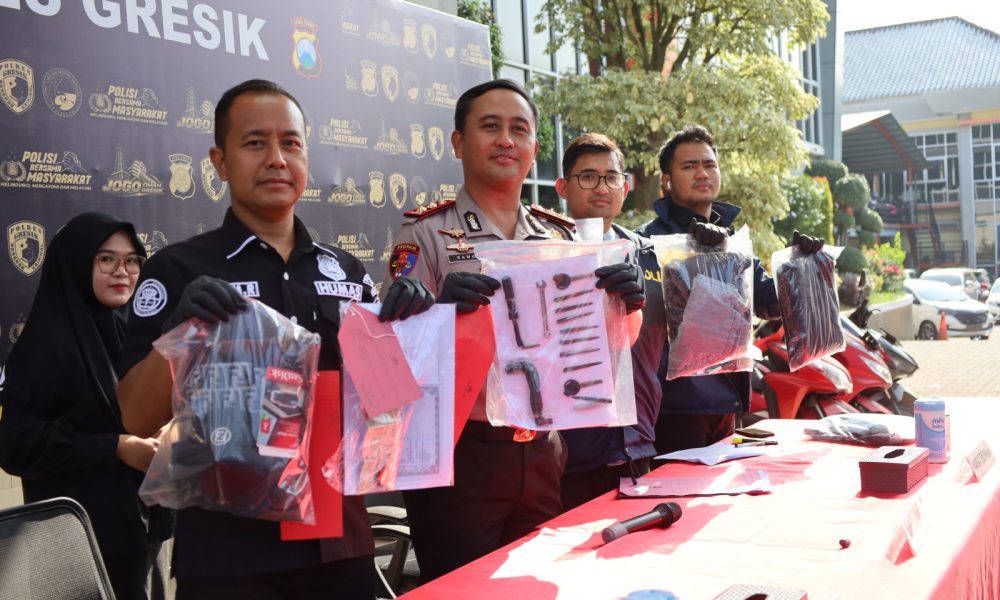 Polres Gresik Amankan 11 Tersangka Curanmor, Empat Motor Dikembalikan ke Korban